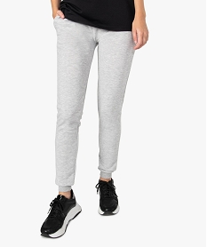 GEMO Pantalon de jogging femme en jersey molletonné Gris