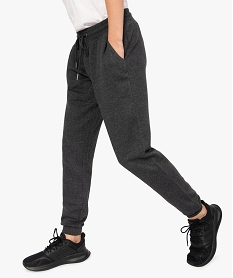 GEMO Pantalon de jogging femme en jersey molletonné Gris