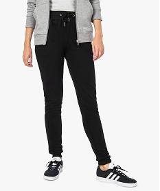 GEMO Pantalon de jogging femme en jersey molletonné noir standard