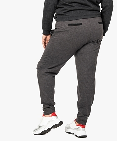 pantalon de jogging femme en jersey bouclette avec ceinture plate gris7801401_3