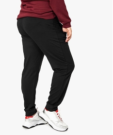 pantalon de jogging femme en jersey bouclette avec ceinture plate noir7801501_3