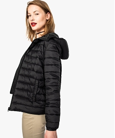 GEMO Doudoune femme fine à capuche noir standard