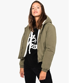 GEMO Blouson femme à capuche Vert