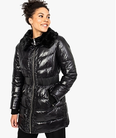 GEMO Doudoune femme imperméable avec col amovible Noir