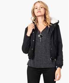 GEMO Blouson femme à capuche Noir
