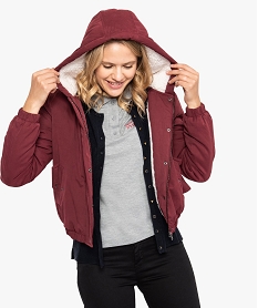 GEMO Blouson femme à capuche Rouge