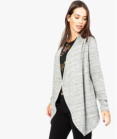GEMO Gilet en maille pailletée porté ouvert gris standard