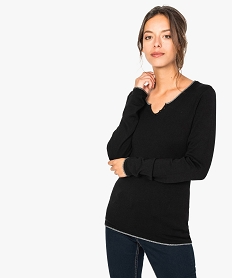 SANS GENRE BLANC PULL NOIR