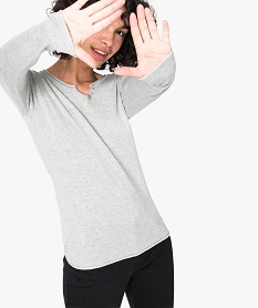 GEMO Pull fin ajusté à col fantaisie et détails brillants Multicolore