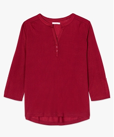 tee-shirt fluide pour femme avec manches longues retroussables rouge t-shirts manches longues7825501_4