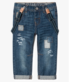 jean a pieces avec bretelles elastiquees bleu jeans7831801_1