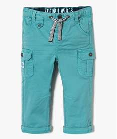 GEMO Pantalon en toile avec poches sur les cuisses Bleu