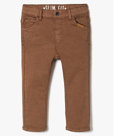 GEMO Pantalon slim 5 poches à taille réglable marron vif
