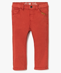 GEMO Pantalon slim 5 poches à taille réglable Orange