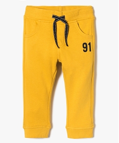 jogging bebe garcon en molleton doux et taille elastique jaune7837701_1