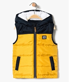 blouson matelasse sans manche avec capuche jaune7838701_1