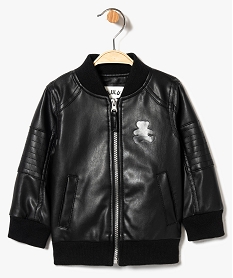 blouson bebe garcon style bomber - lulu castagnette noir7839801_1