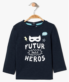 tee-shirt en coton flamme imprime heros bleu7842801_1