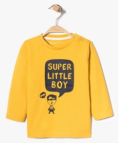 GEMO Tee-shirt bébé garçon à manches longues avec motif Jaune