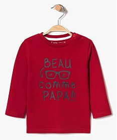 GEMO Tee-shirt bébé garçon à manches longues avec motif Rouge