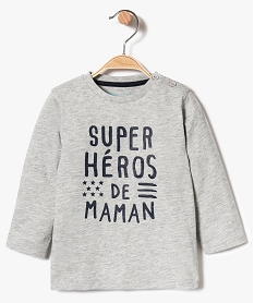 GEMO Tee-shirt bébé garçon à manches longues avec motif Gris