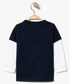 tee-shirt a manches longues effet 2 en 1 - lulu castagnette bleu7843801_2
