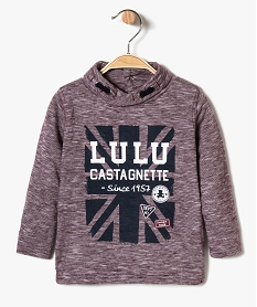 GEMO Tee-shirt à fines rayures avec col fantaisie - Lulu Castagnette Rouge