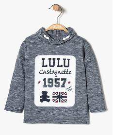 tee-shirt a fines rayures avec col fantaisie - lulu castagnette bleu7844001_1