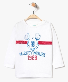 GEMO Tee-shirt manches longues boutonné épaule - Disney Blanc