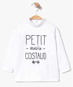 GEMO Tee-shirt à manches longues et col roulé blanc standard