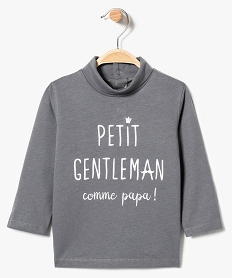 GEMO Tee-shirt à manches longues et col roulé gris standard