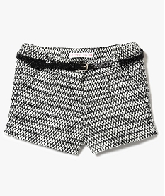 short court tisse a taille haute gris7848201_1