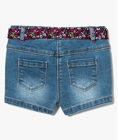 short en jean avec broderies et ceinture fleuries gris7848301_2