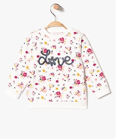 GEMO Sweatshirt à manches longues imprimé floral avec sequins Multicolore