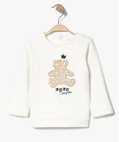 GEMO Pull chaud en velours ras avec sequins - Lulu Castagnette blanc chine