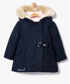 manteau a capuche paillete avec doublure bleu7851701_1