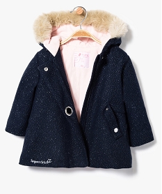 manteau a capuche paillete avec doublure bleu7851701_2
