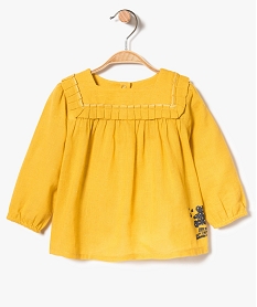 blouse a col carre avec fils metallises - lulu castagnette jaune7852301_1