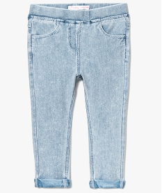 GEMO Jegging bébé fille avec revers cousus blanc chine