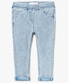 GEMO Jegging bébé fille avec revers cousus Bleu