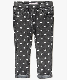 GEMO Jegging bébé fille avec revers cousus Gris