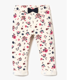 GEMO Pantalon bébé fille forme carotte en molleton imprimé Beige