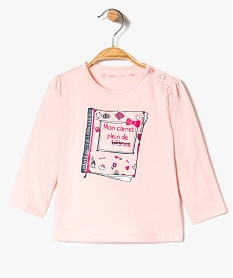 GEMO Tee-shirt à manches longues avec inscription pailletée sur lavant Multicolore
