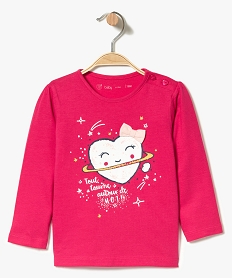 GEMO Tee-shirt à manches longues avec motifs pailletés Violet