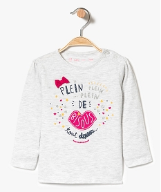 GEMO Tee-shirt à manches longues avec motifs pailletés gris standard