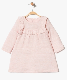 robe bebe fille a manches longues a plastron volante rose7860301_1