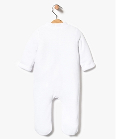 pyjama bebe en velours ouverture devant avec motif ourson blanc7860801_2