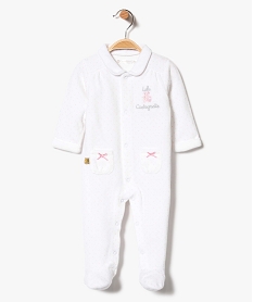 GEMO Pyjama ouverture avant avec ours brodé - Lulucastagnette Blanc