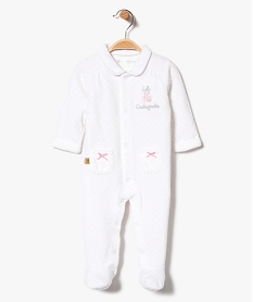 pyjama ouverture avant avec ours brode - lulucastagnette blanc pyjamas ouverture devant7861201_1