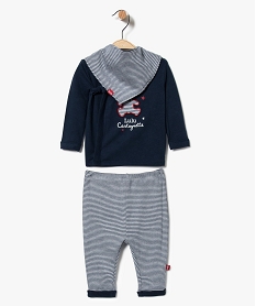 pyjama bebe garcon 2 pieces avec foulard assorti - lulu castagnette bleu7861701_1